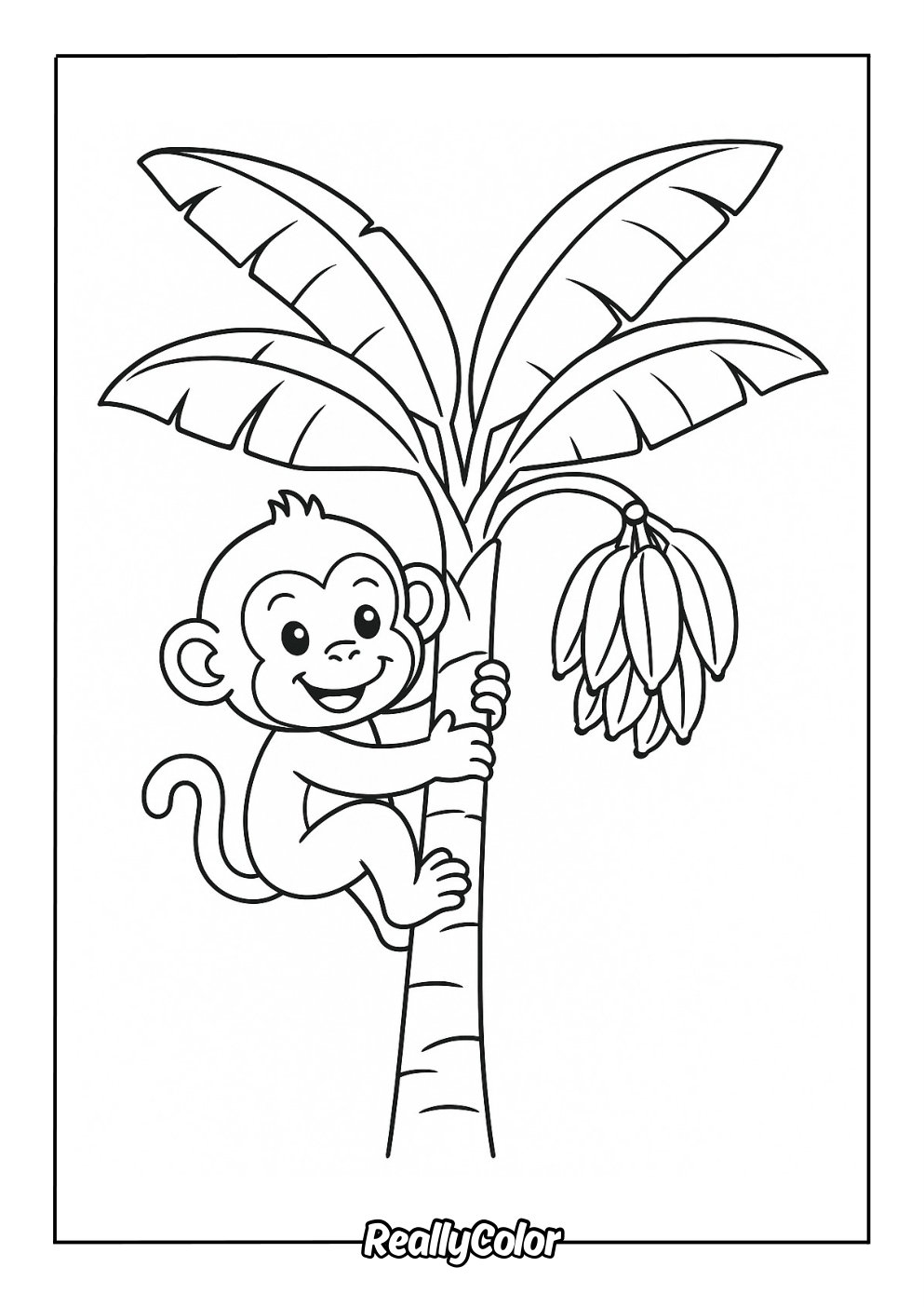banana tree coloring page