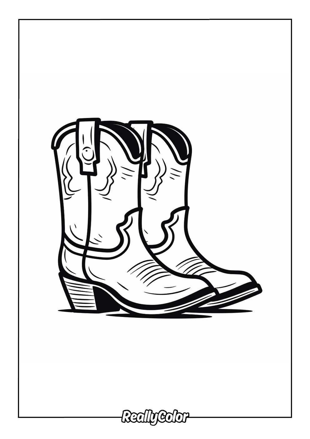 Coloring Pages Cowboy Boots