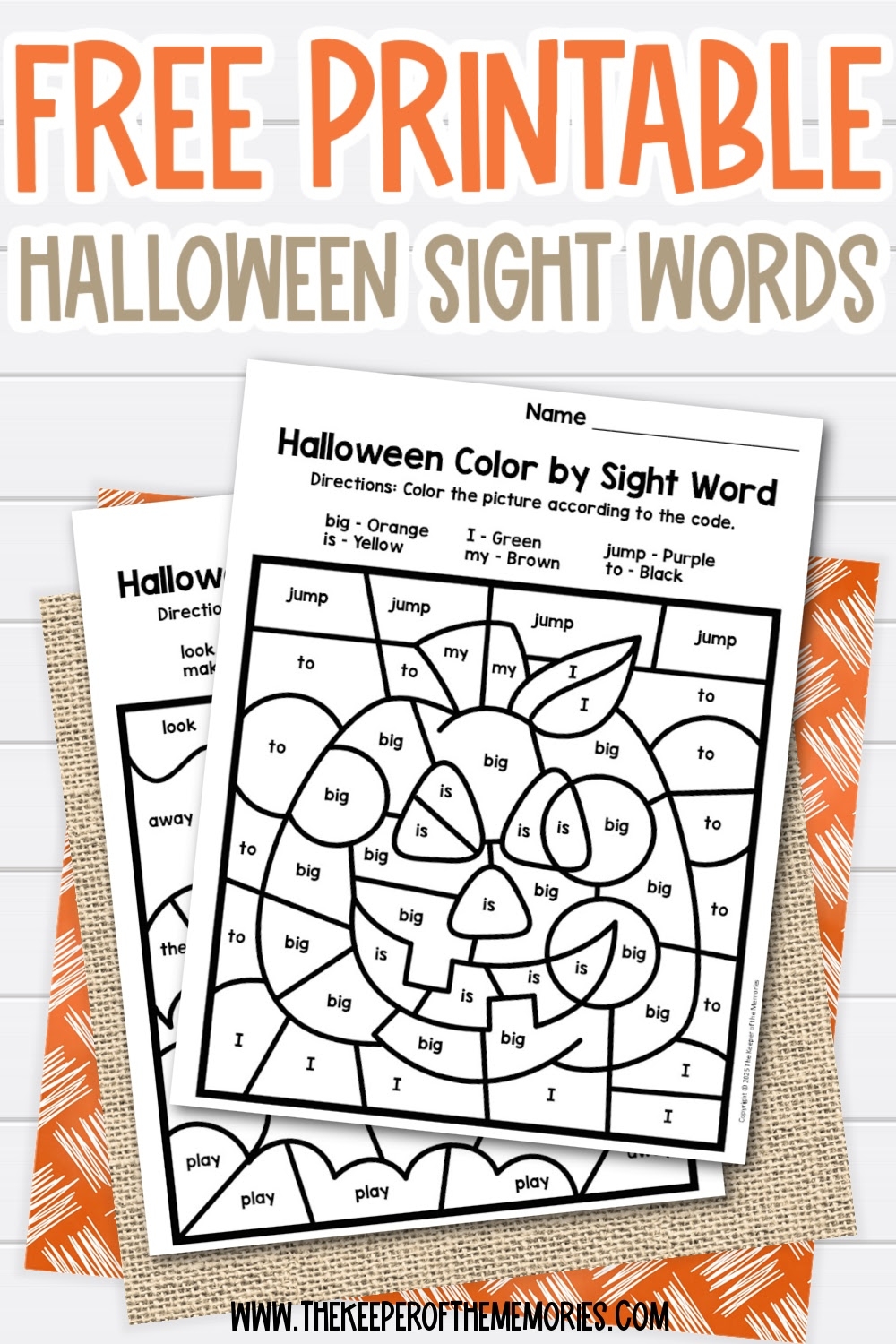 free sight word coloring pages