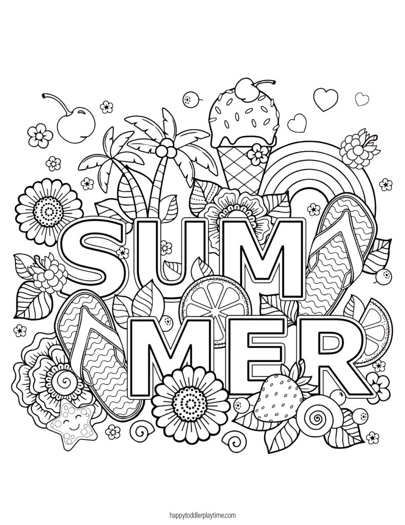 summer camp coloring pages