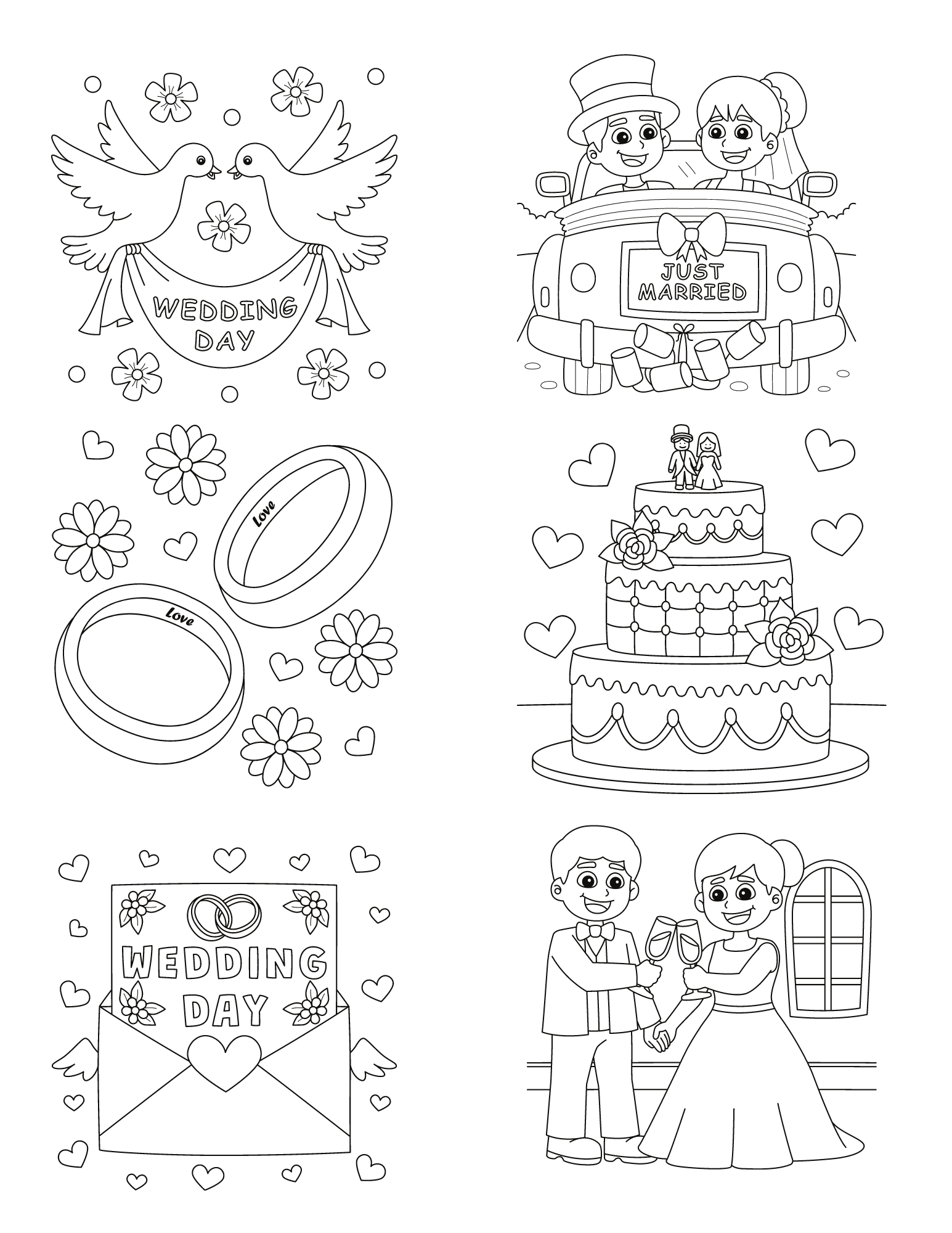 childrens wedding colouring pages