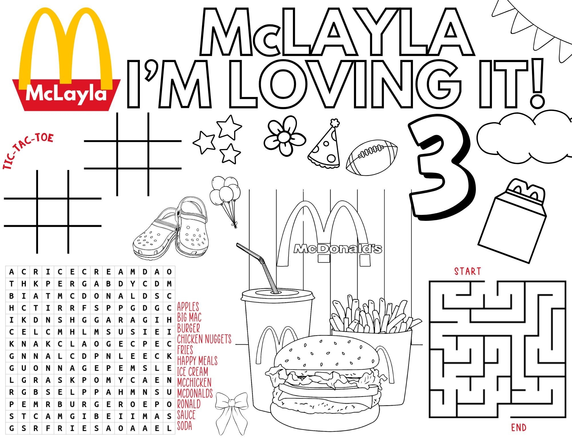 Golden Arches Coloring Sheet Etsy Golden Arches Coloring Sheet Etsy
