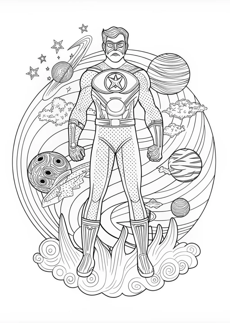 Green Lantern On A Heroic Adventure Coloring Page Free Printable