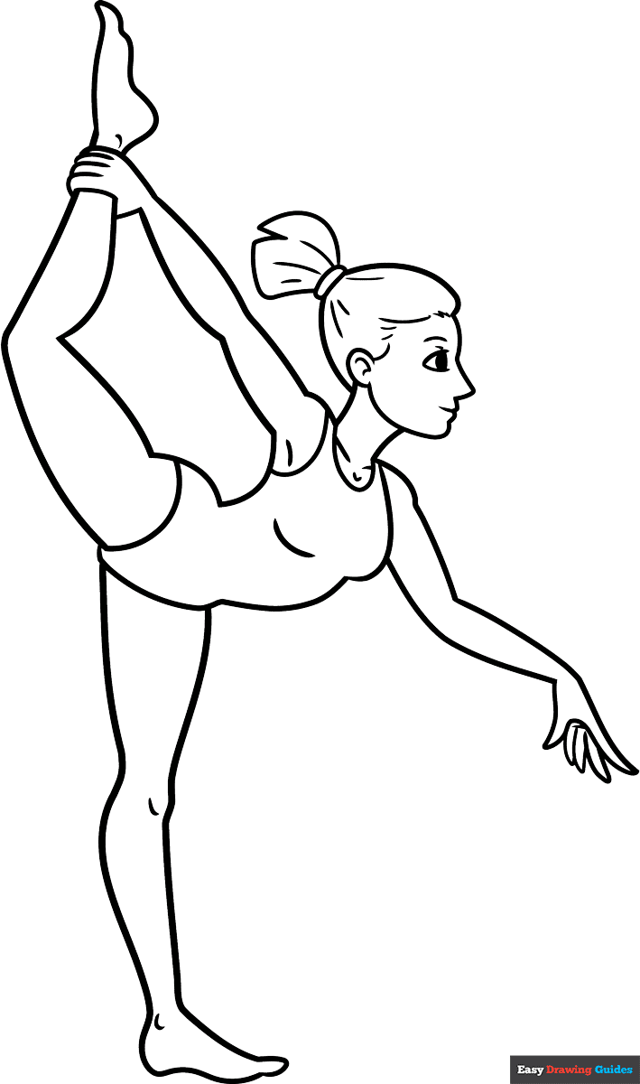 Gymnast Coloring Page Easy Drawing Guides Gymnast Coloring Page Easy Drawing Guides