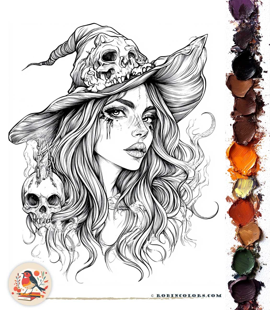 Halloween Adult Coloring Pages For Color Lovers Robin Colors