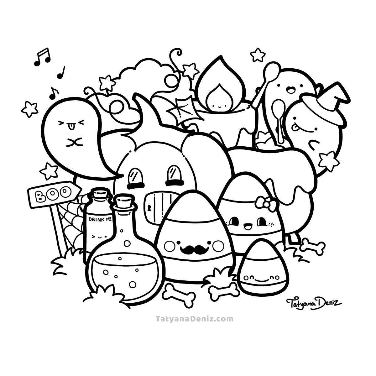 printable doodle coloring pages