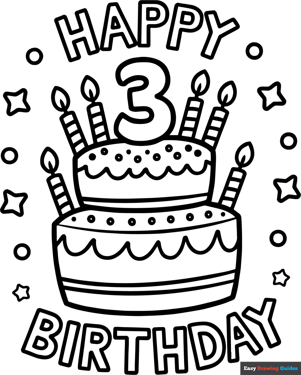 happy birthday printable coloring pages
