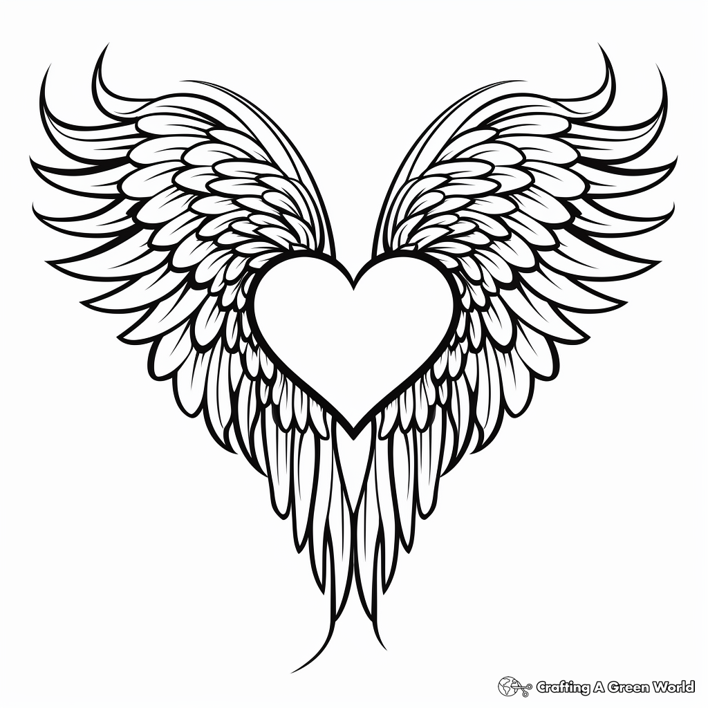 Heart With Wings Coloring Pages Free Printable 