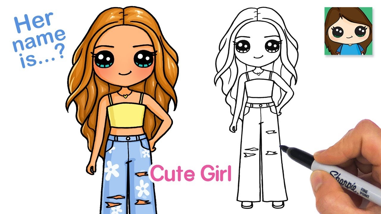 How To Draw A Cute Girl YouTube