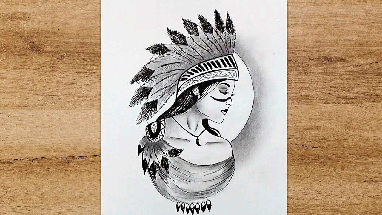 How To Draw A Native American Girl Drawing Tutorial For Beginners YouTube