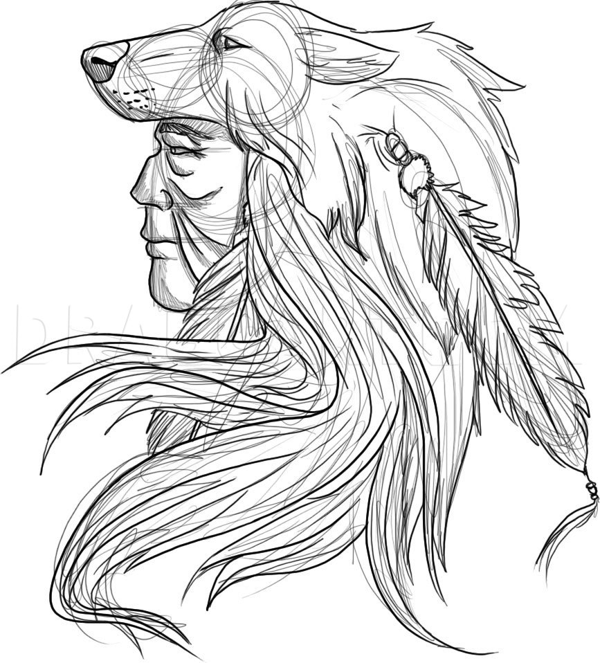 how to draw a native american