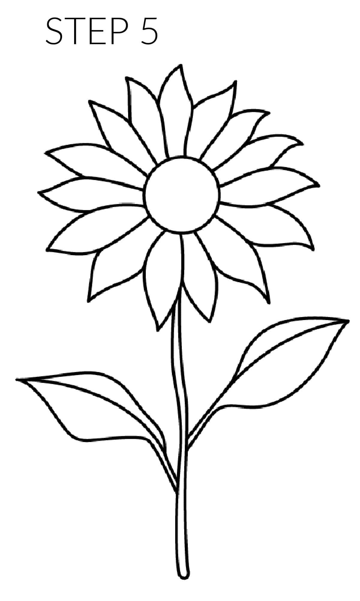 How To Draw A Sunflower Easy Step By Step Tutorial Made With HAPPY