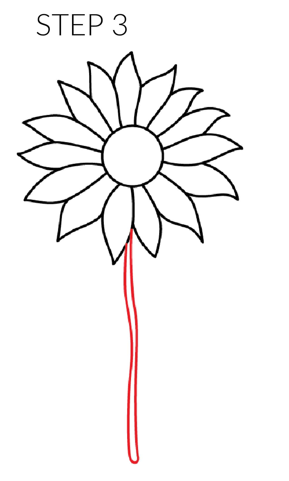 How To Draw A Sunflower Easy Step By Step Tutorial Made With HAPPY