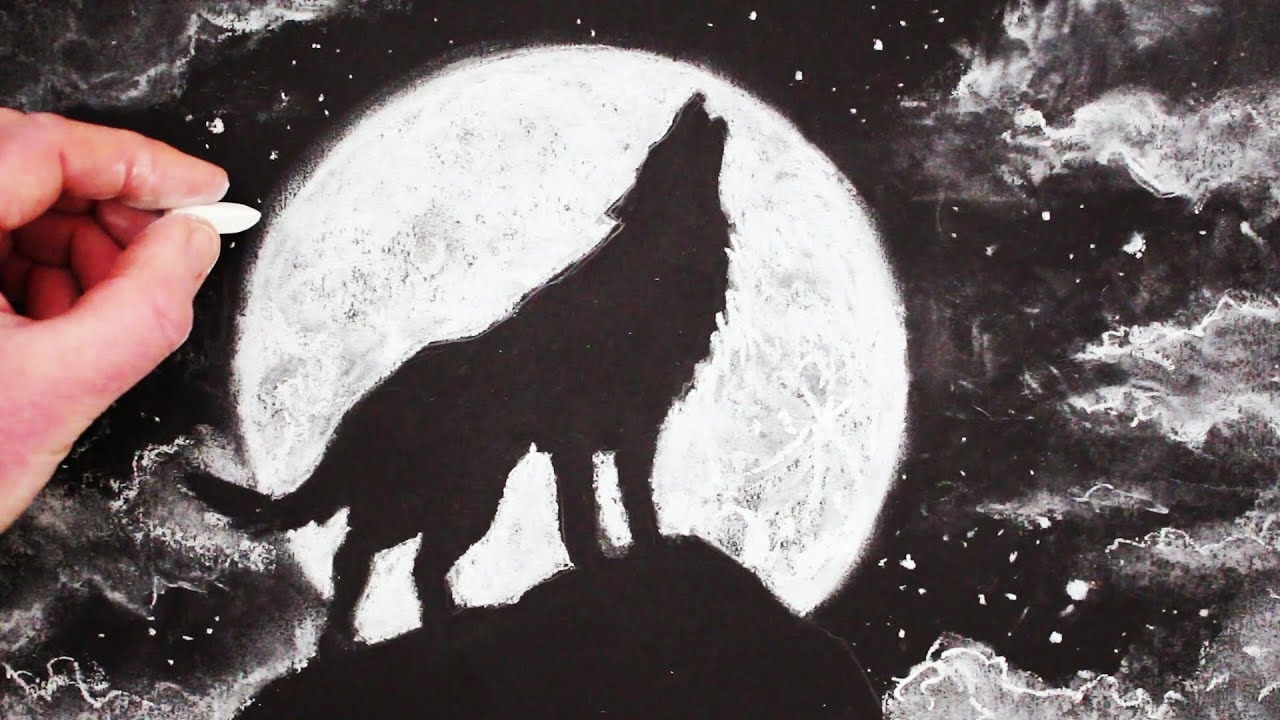 How To Draw A Wolf Howling At The Moon Step By Step YouTube