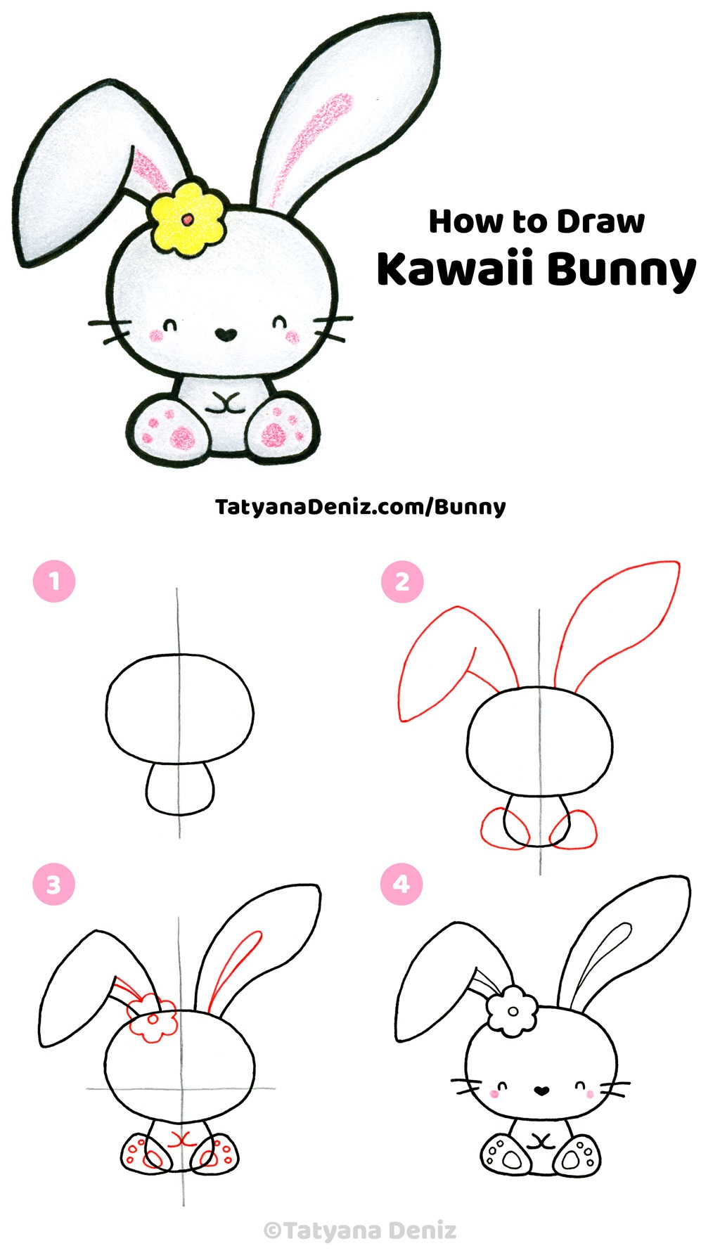 How To Draw Cute Easter Bunny Guided Drawing Video Tutorial