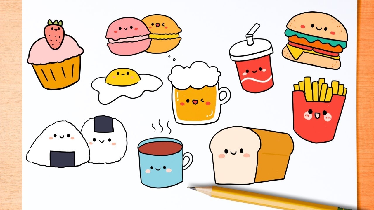 How To Draw Cute Kawaii Food 10 Ideas Easy Beginner Tutorial YouTube