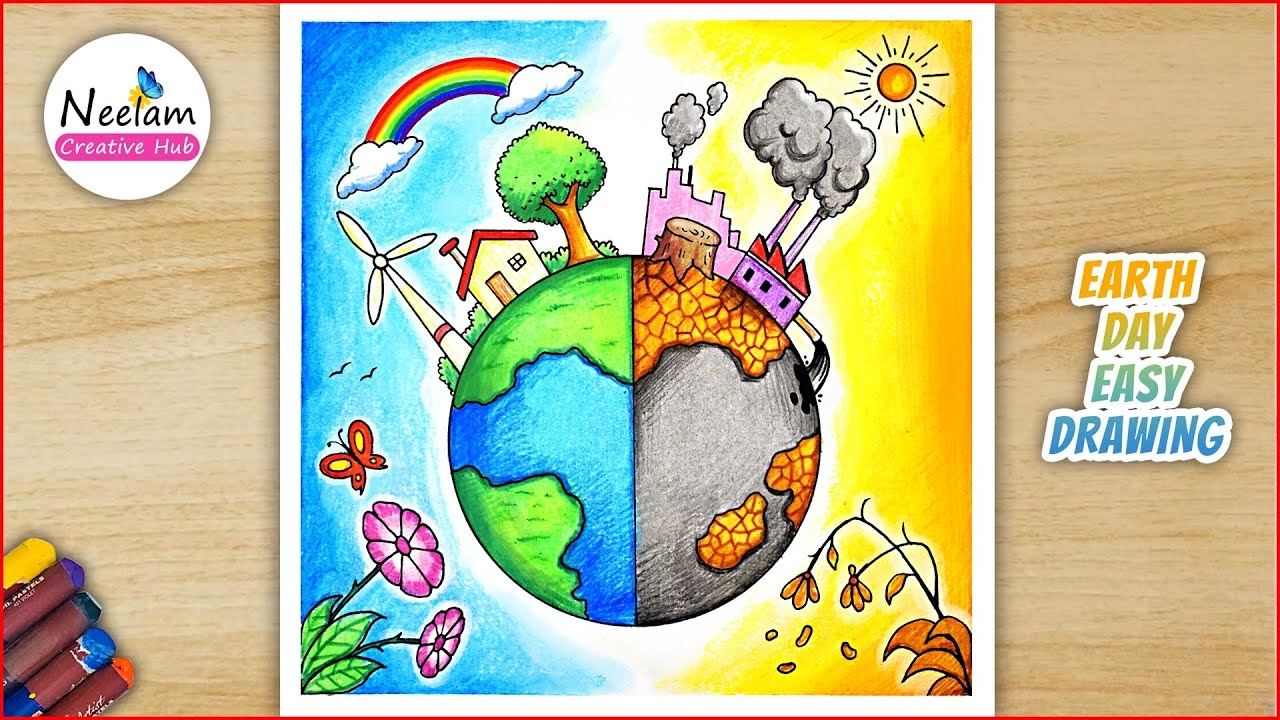 How To Draw Earth Day Drawing Save Earth Project Chart Making Ideas Easy Way YouTube How To Draw Earth Day Drawing Save Earth Project Chart Making Ideas Easy Way YouTube