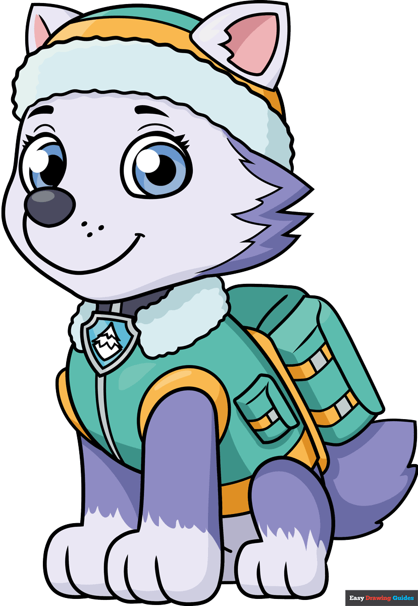 How To Draw Everest From Paw Patrol Really Easy Drawing Tutorial How To Draw Everest From Paw Patrol Really Easy Drawing Tutorial