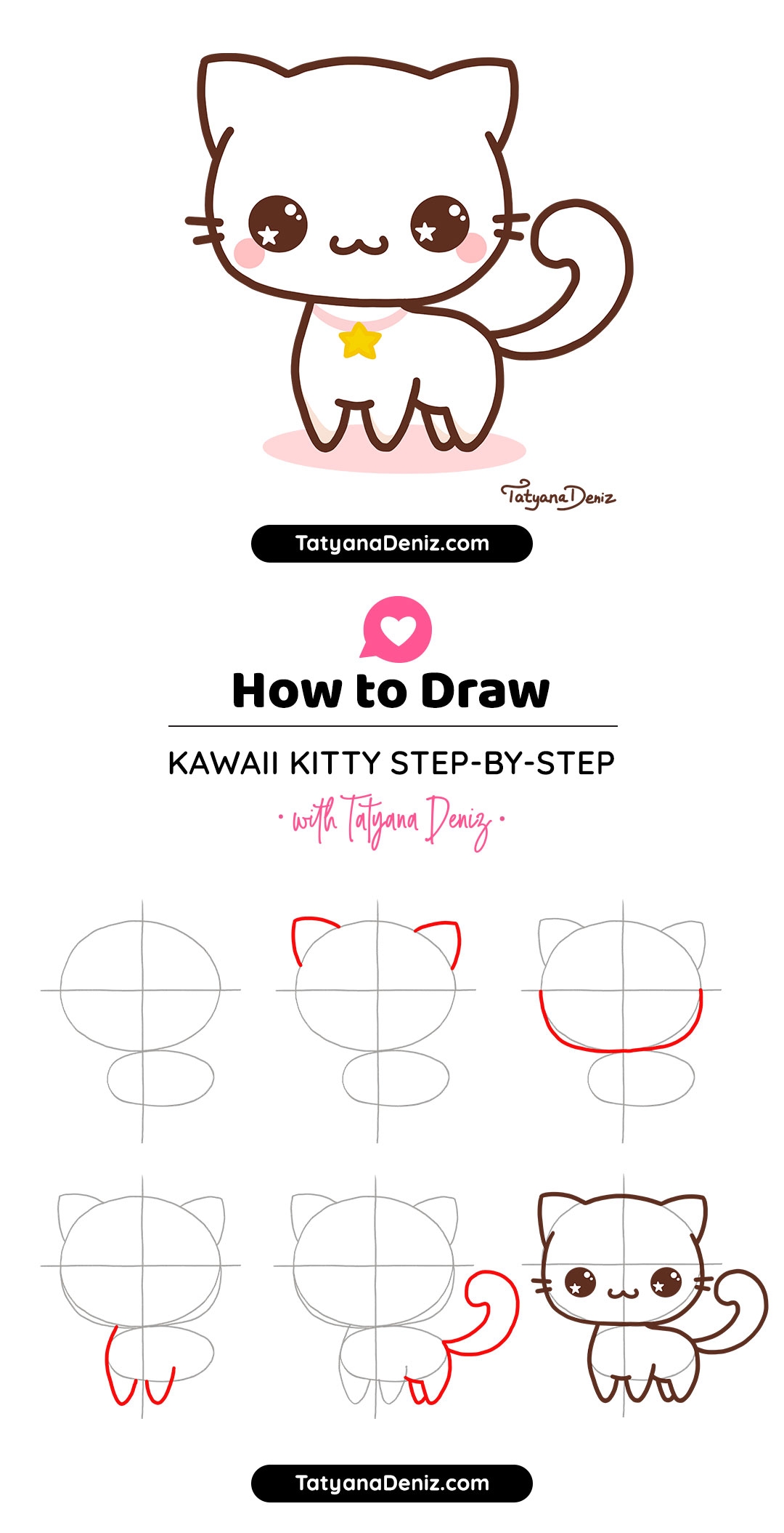 How To Draw Kawaii Cat Easy Step by step Drawing Tutorial