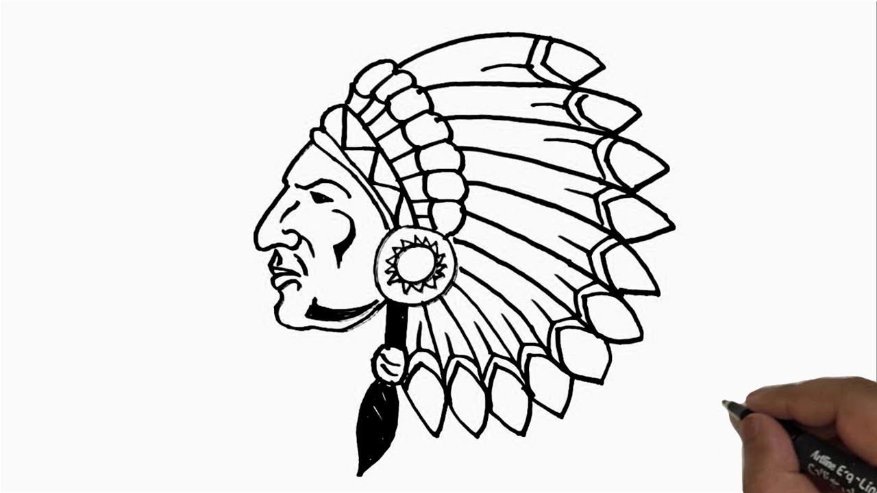 How To Draw Native American Man How To Draw Red Indian Man YouTube