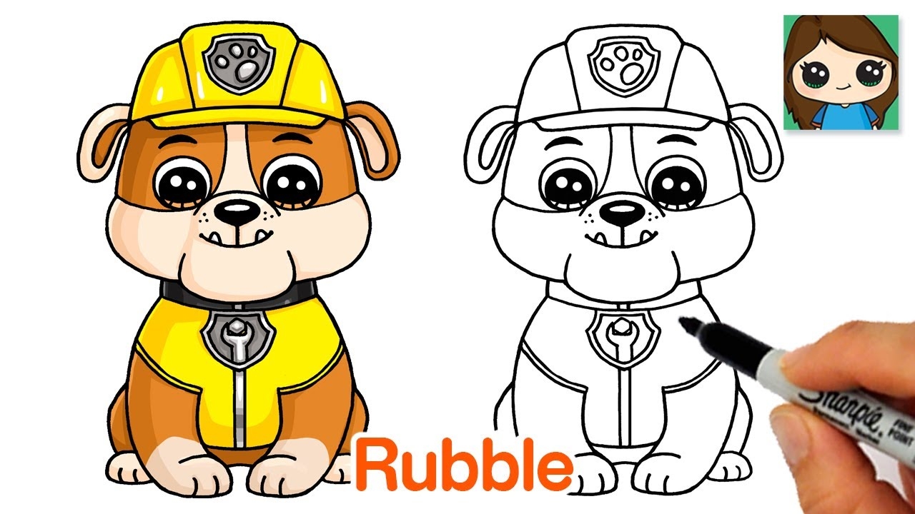 How To Draw Rubble Paw Patrol YouTube How To Draw Rubble Paw Patrol YouTube