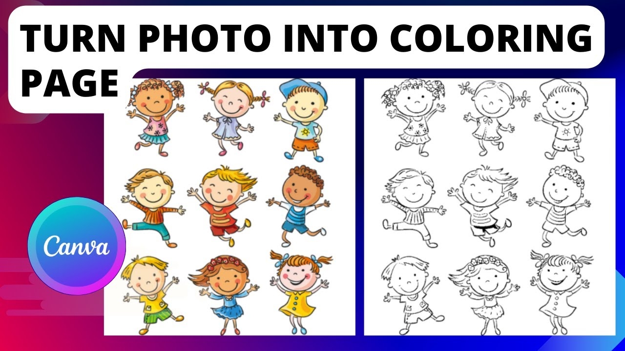 How To Turn Photo Into Coloring Page Canva Tutorial YouTube