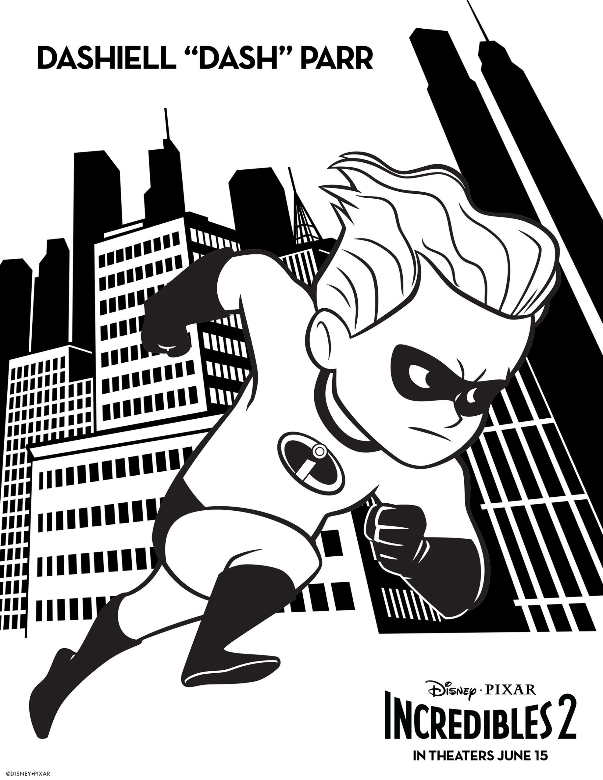 Incredibles 2 Dashell Dash Parr The Incredibles 2 Coloring Pages