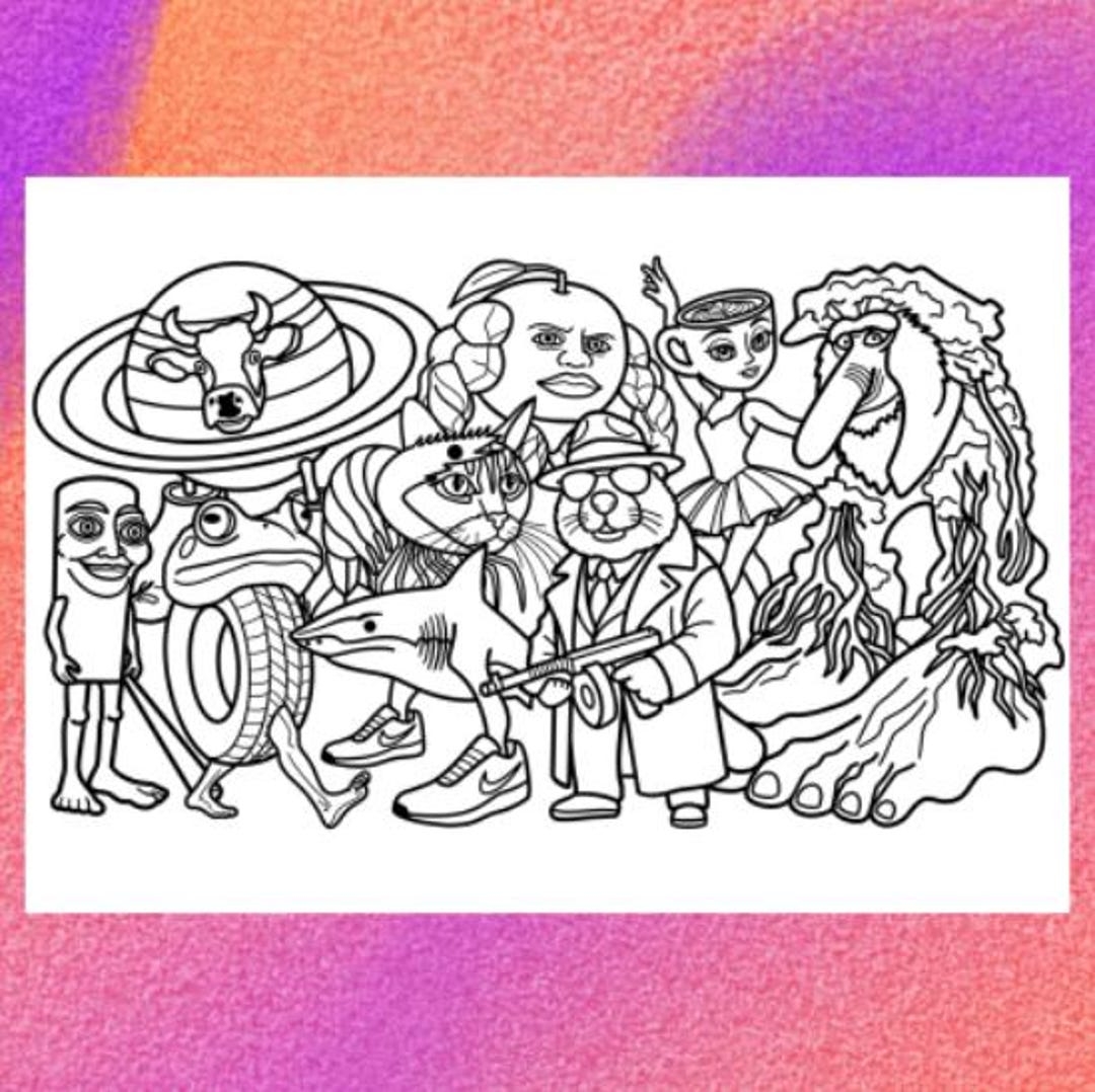 italian brainrot coloring page italian brainrot coloring page