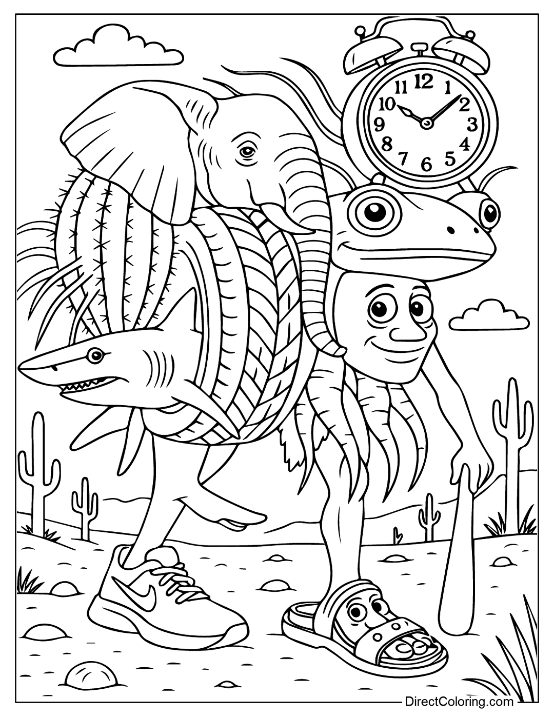 Italian Brainrot Coloring Pages Free PDF To Download And Print
