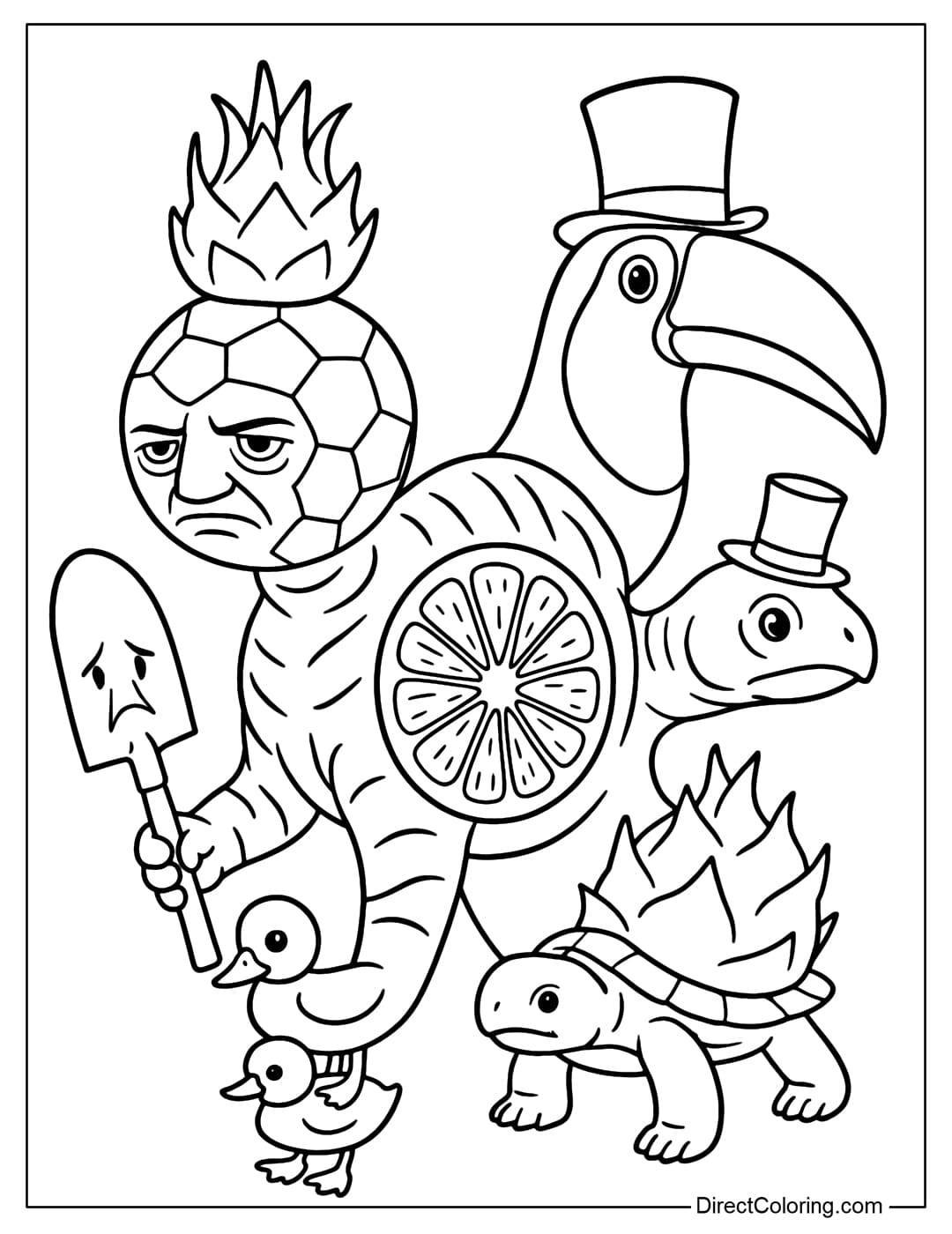 Italian Brainrot Coloring Pages Free PDF To Download And Print