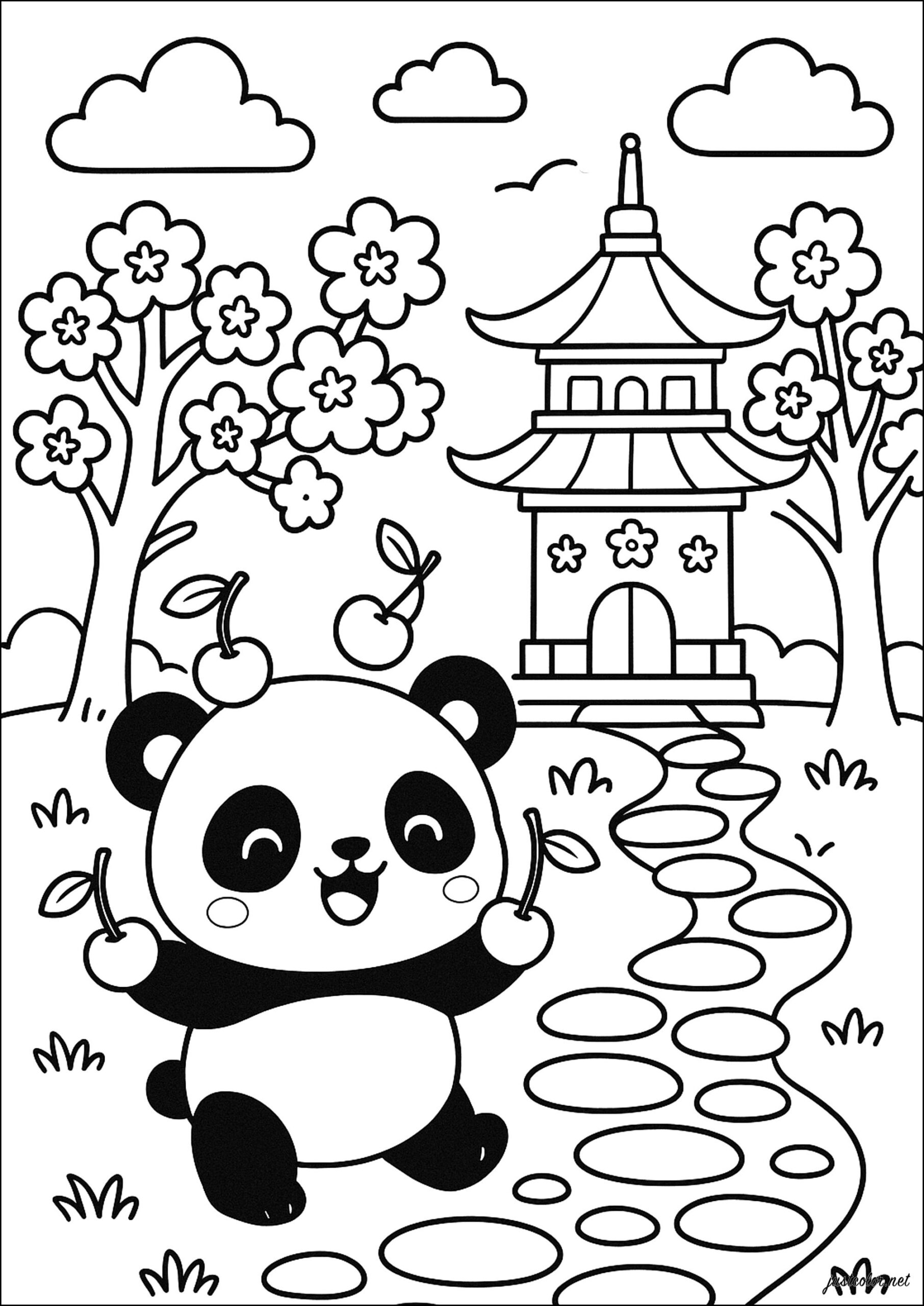 Juggling Panda Panda Coloring Pages