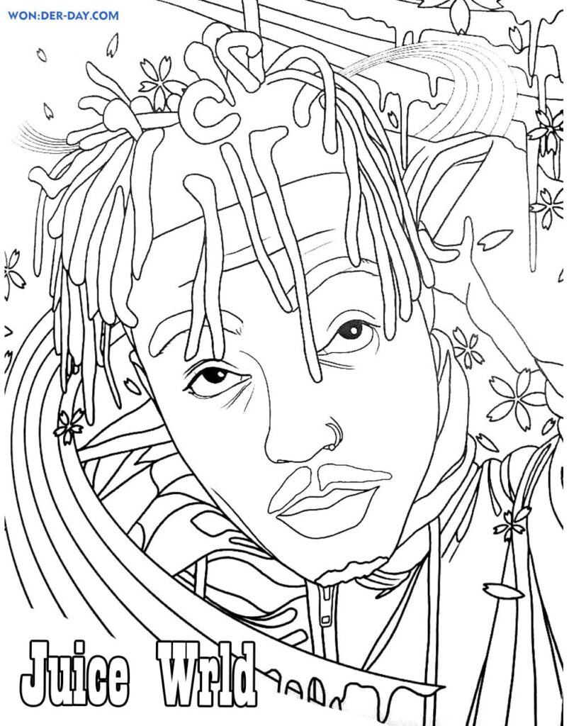 Juice Wrld Color Page King Printables juice-wrld-color-page-king-printables