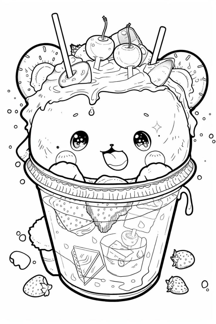 kawaii cute animal coloring pages