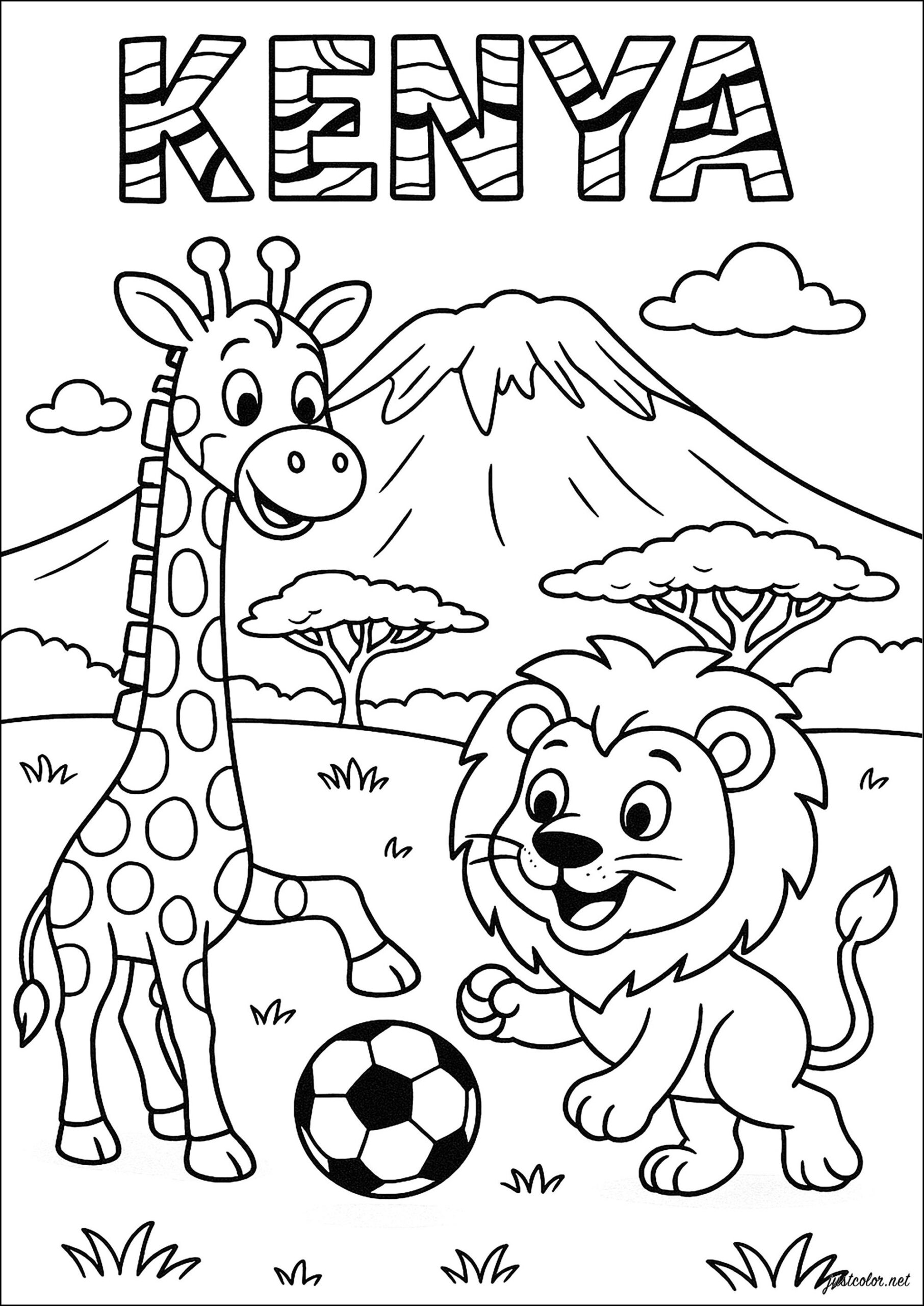 coloring pages of savanna animals free printable