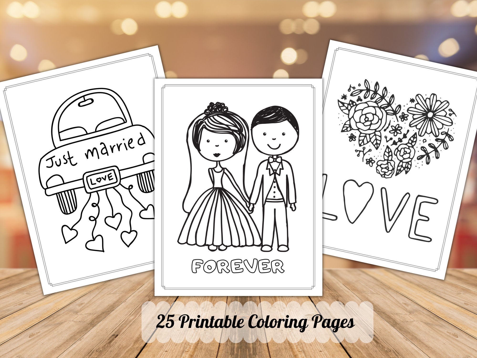 printable wedding coloring book