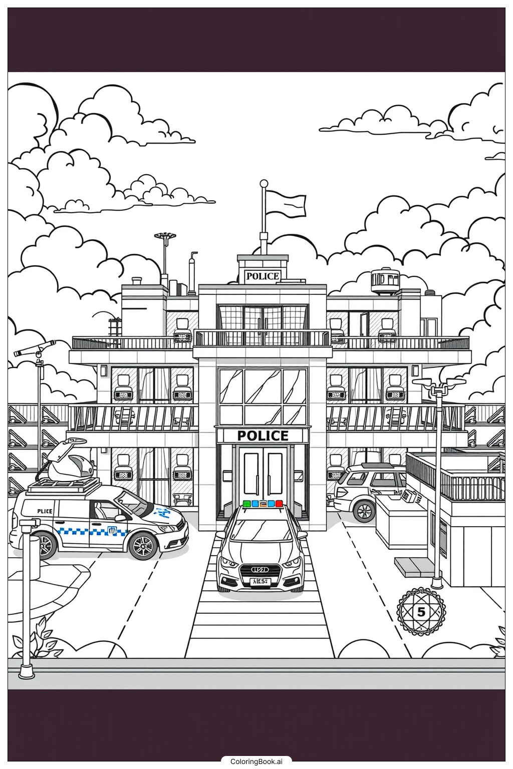 Lego Police Station Playset Coloring Page Free PDF PNG Printable Lego Police Station Playset Coloring Page Free PDF PNG Printable
