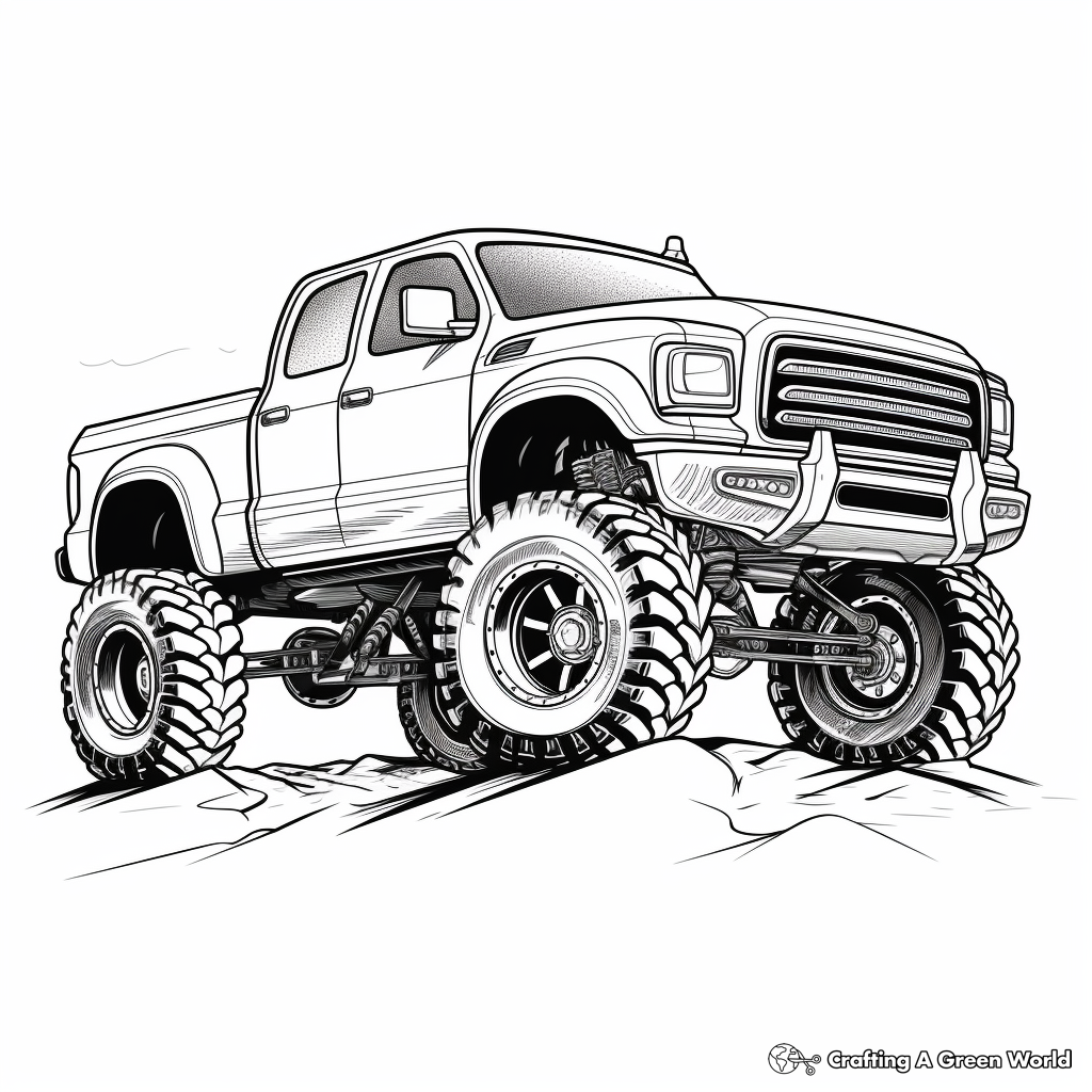 Lifted Truck Coloring Pages Free Printable 