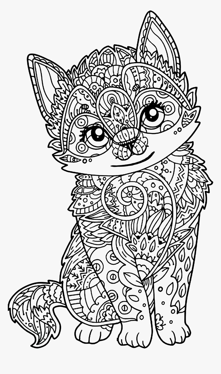 Mandala Cat Coloring Pages HD Png Download Transparent Png Image PNGitem