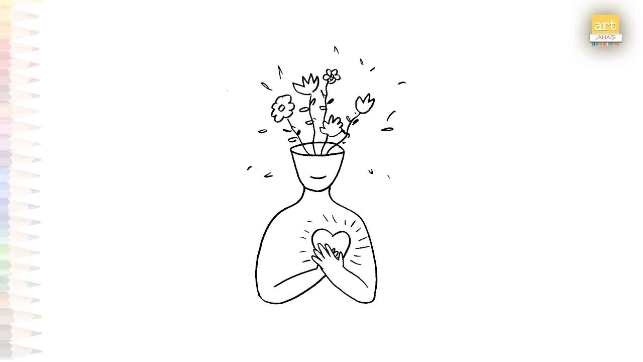 Mental Health Creative Drawings Outline Drawings How To Draw Mental Health Sketch Step By Step YouTube