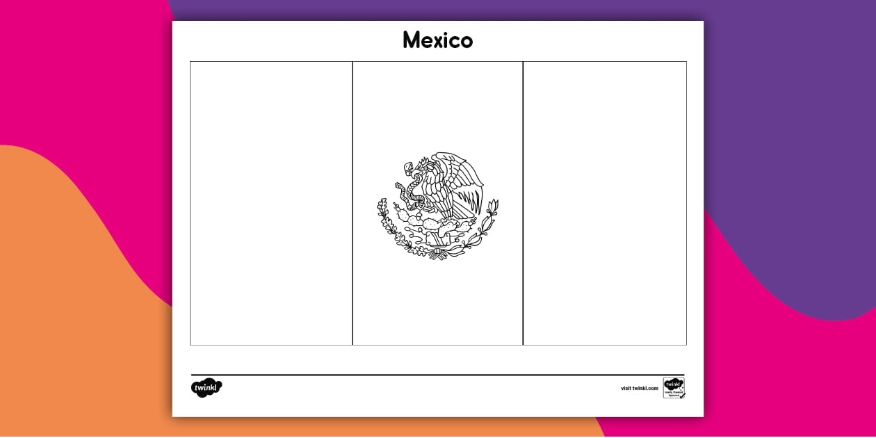 Mexico Flag Coloring Worksheet