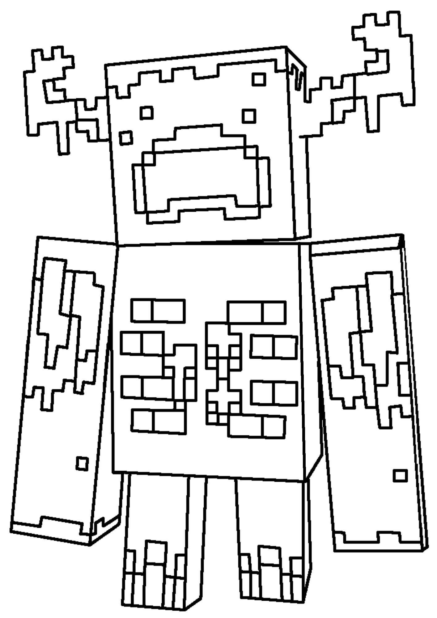 Minecraft Warden Colouring Page Minecraft Warden Colouring Page