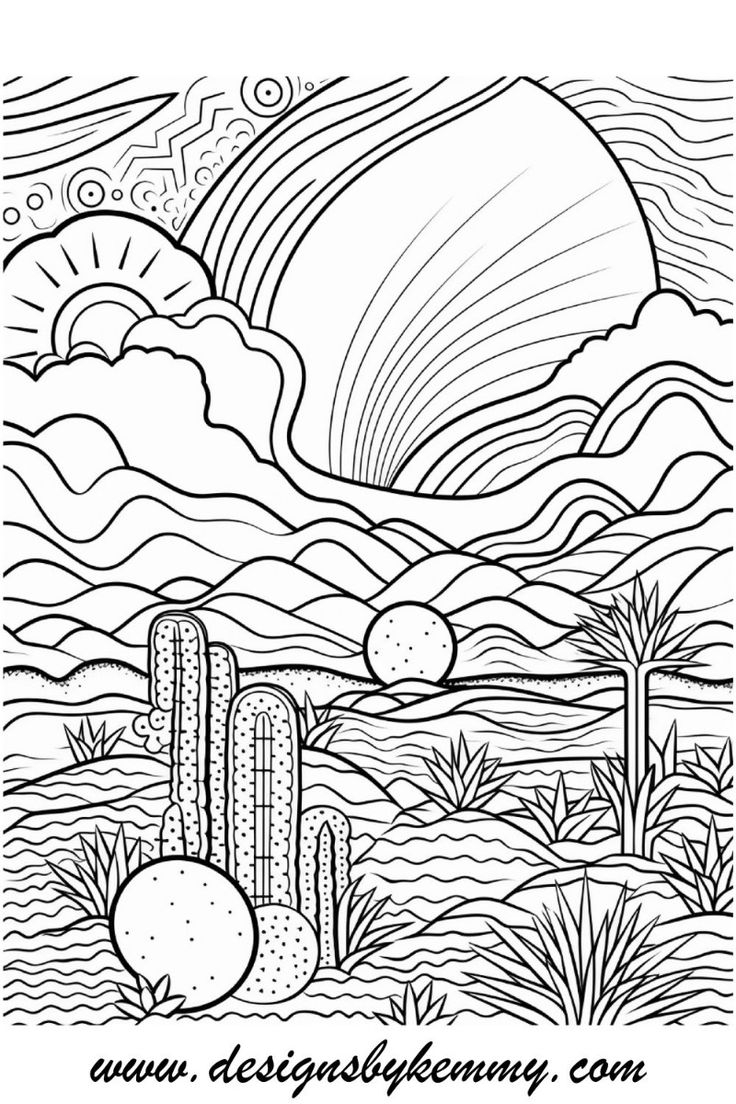 Minimalist Landscape Coloring Pages Simple Landscape Coloring Pages Designs By Kemmy