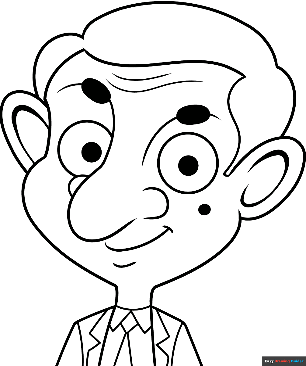 Mr Bean Coloring Page Easy Drawing Guides Mr Bean Coloring Page Easy Drawing Guides
