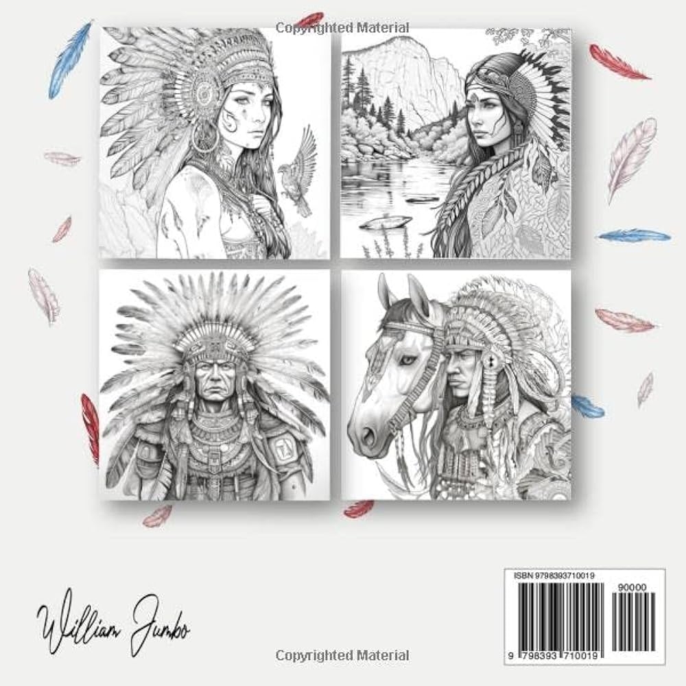 Native American Coloring Book For Adults Features Detailed Illustrations Of Various Native American Figures Like A Shaman Chief And Boho Women Jumbo William 9798393710019 Amazon Books