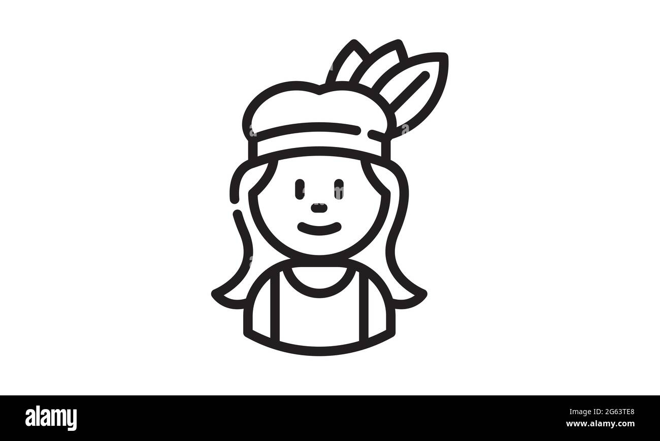 Native American Icon On White Background Simple Vector Image Stock Vector Image Art Alamy