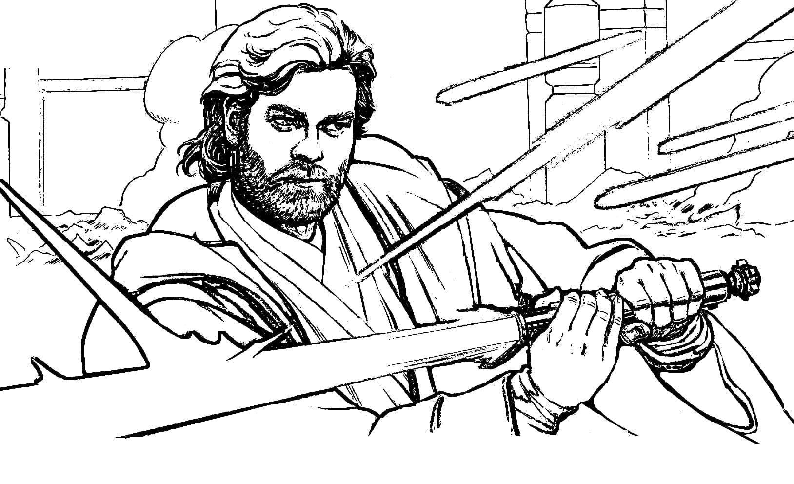 Obi Wan Kenobi From Star Wars Coloring Page Download Print Or Color Online For Free