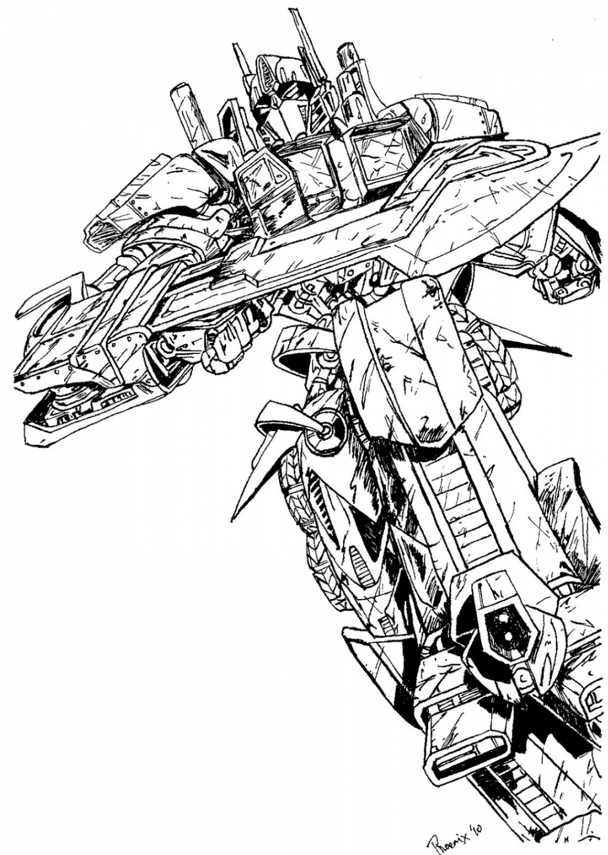 easy optimus prime coloring page