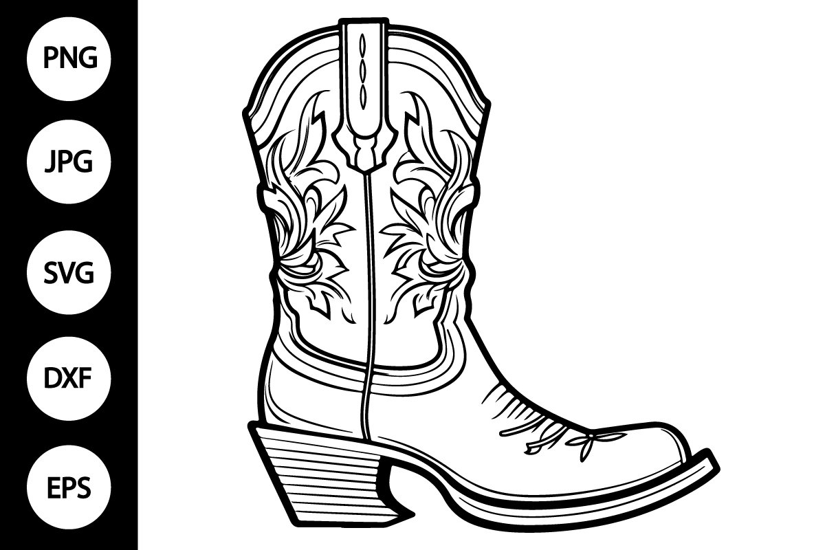 cowboy boots coloring page