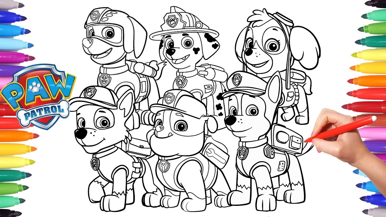 PAW PATROL Coloring Book How To Draw Paw Pups For Kids Chase Marshall Rocky Skye Rubble Zuma YouTube PAW PATROL Coloring Book How To Draw Paw Pups For Kids Chase Marshall Rocky Skye Rubble Zuma YouTube