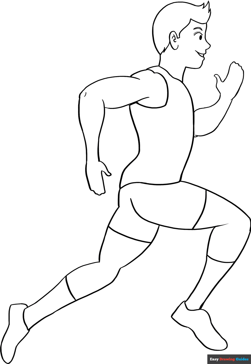 Person Running Coloring Page Easy Drawing Guides Person Running Coloring Page Easy Drawing Guides